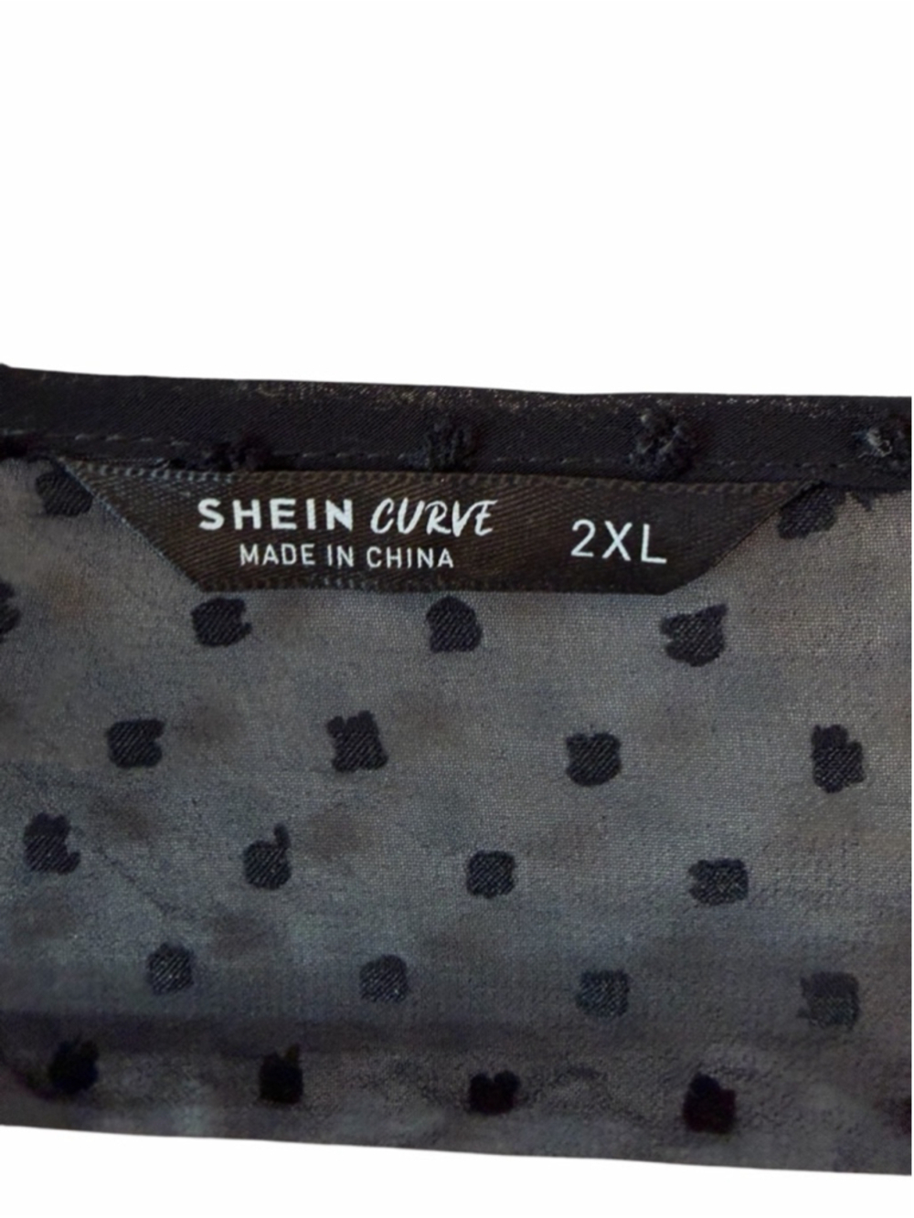 Shein Curve 2XL Black Sheer Polka Dot Kimono Cardigan Lightweight - Picture 10 of 11